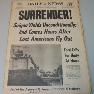 New York Daily News 30 April 1975 End of Vietnam War President Ford Saigon Surrenders