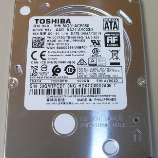 Toshiba 500GB Laptop 7mm Thin 2.5" SATA Hard Disk Drive MQ01ACF050 May 2019