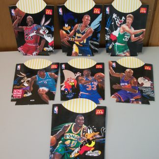 Lot of 7 McDonalds Super Size Fry Boxes NBA Looney Tunes Unused 1995 Jordan Bird
