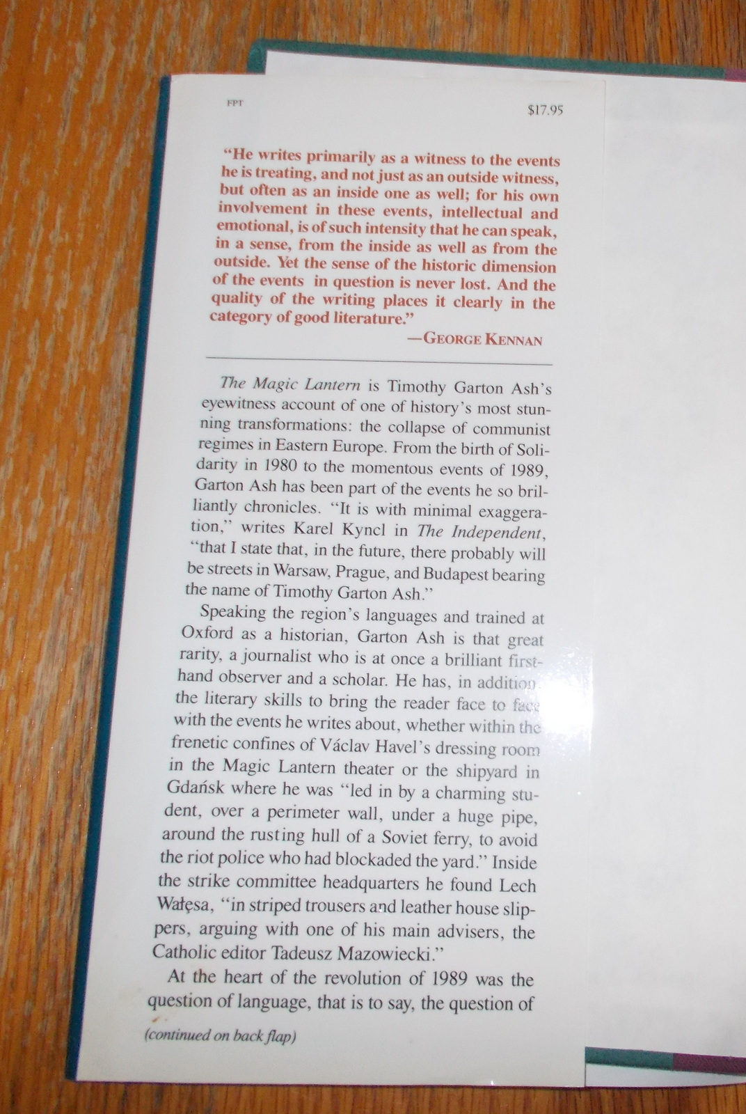 The Magic Lantern by Timothy Garton Ash 1990 Revolution of 89 Warsaw Berlin Prague - Image 2