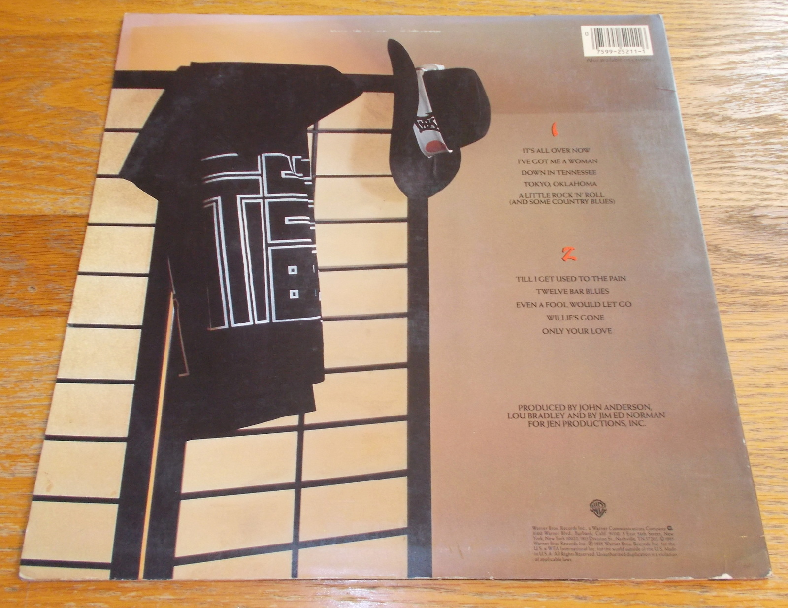 John Anderson Tokyo, Oklahoma Vinyl 12" Record Warner Bros 9 25211-1 1985 33 1/3 - Image 2