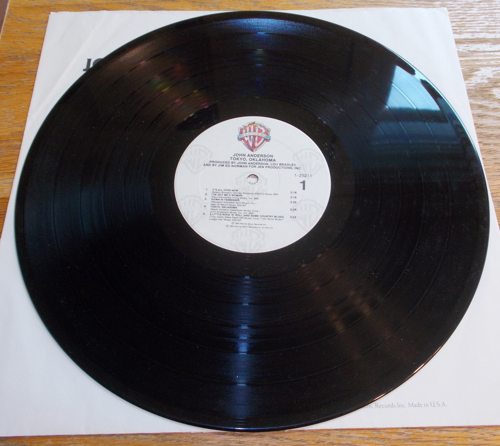 John Anderson Tokyo, Oklahoma Vinyl 12" Record Warner Bros 9 25211-1 1985 33 1/3 - Image 7