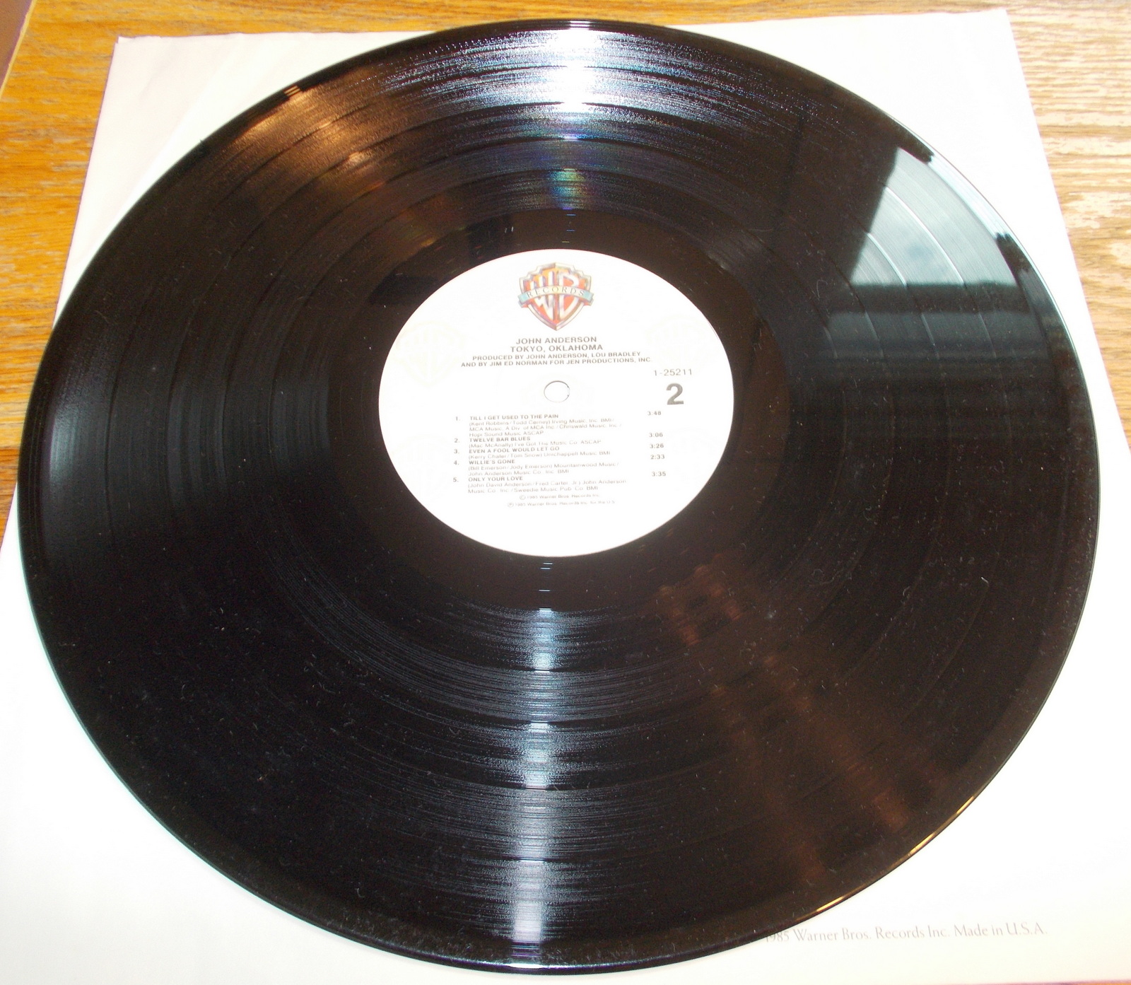 John Anderson Tokyo, Oklahoma Vinyl 12" Record Warner Bros 9 25211-1 1985 33 1/3 - Image 9
