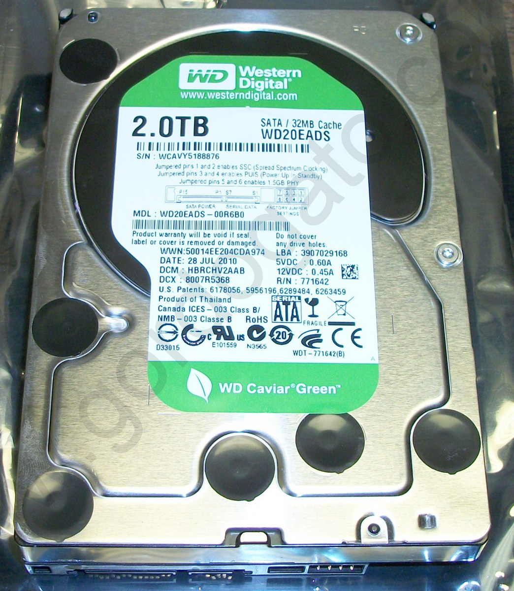 Western Digital WD20EADS-00R6B0 2TB Internal Hard Disk Drive