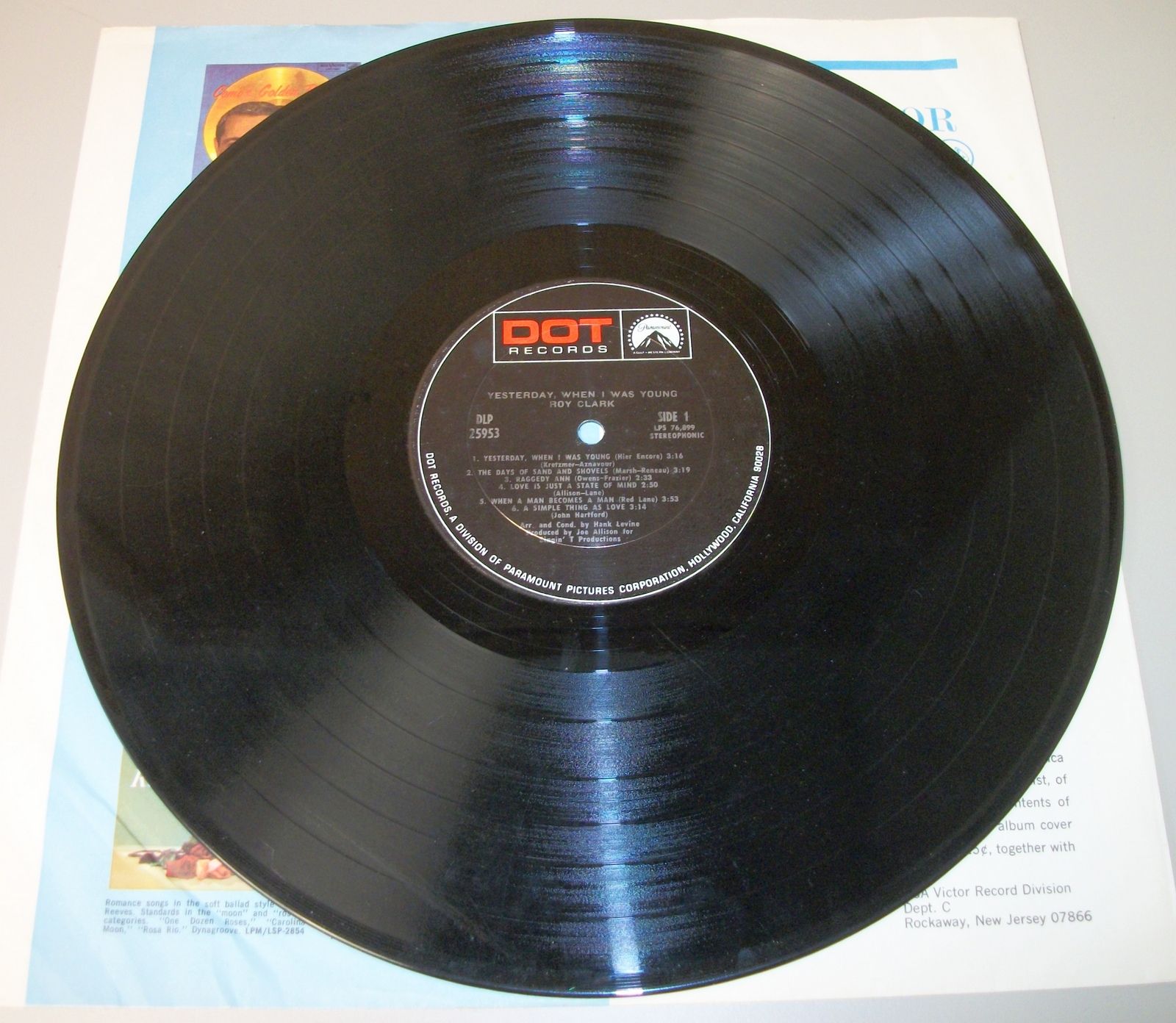 Roy Clark Yesterday When I Was Young 33 1/3 RPM Vinyl 12" Record DOT DLP 25953 - Image 8