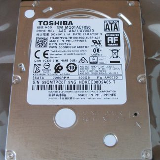 Toshiba 500GB Laptop 7mm Thin 2.5" SATA Hard Disk Drive MQ01ACF050 May 2019