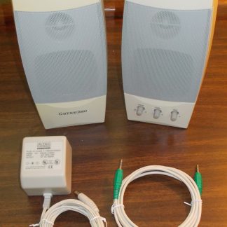 White Gateway 2000 Altec Lansing ACS41 Stereo Computer Speakers w/ AC Adapter