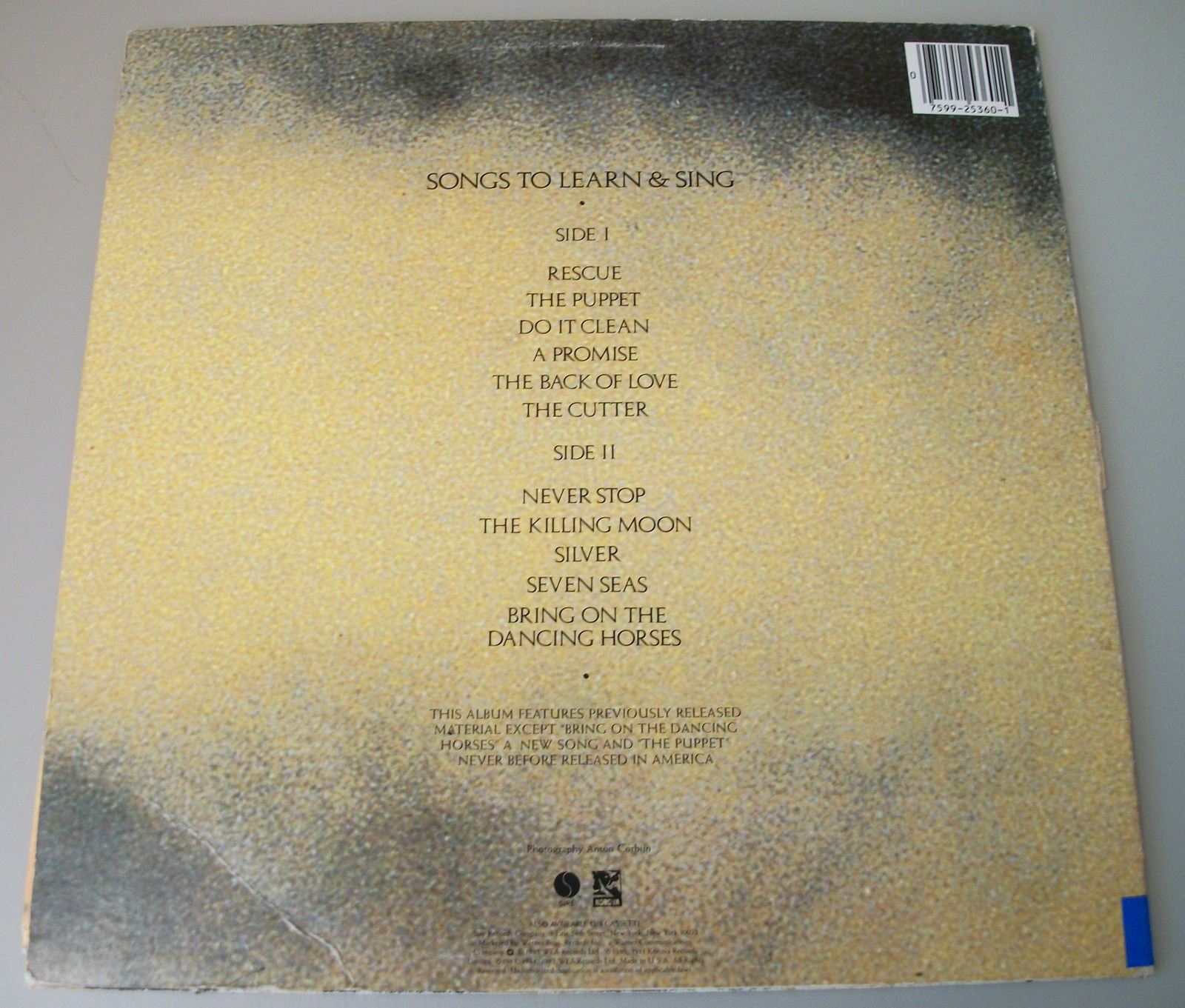 Echo & The Bunnymen Songs To Learn & Sing 12" Vinyl Record LP 33RPM Sire 1985 - Image 5