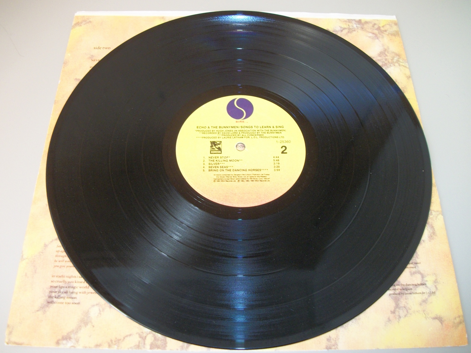 Echo & The Bunnymen Songs To Learn & Sing 12" Vinyl Record LP 33RPM Sire 1985 - Image 11