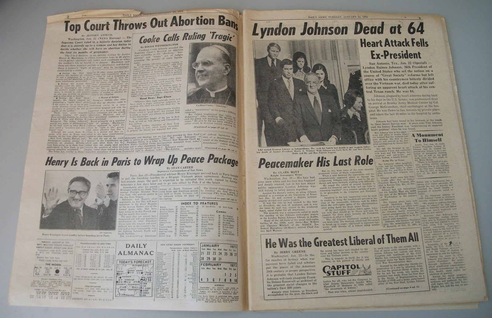 New York Daily News 23 January 1973 Death President Johnson LBJ Foreman Frazier - Image 4