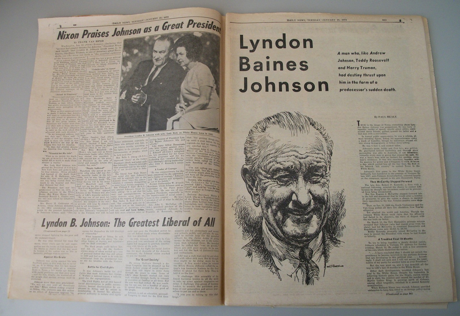New York Daily News 23 January 1973 Death President Johnson LBJ Foreman Frazier - Image 5