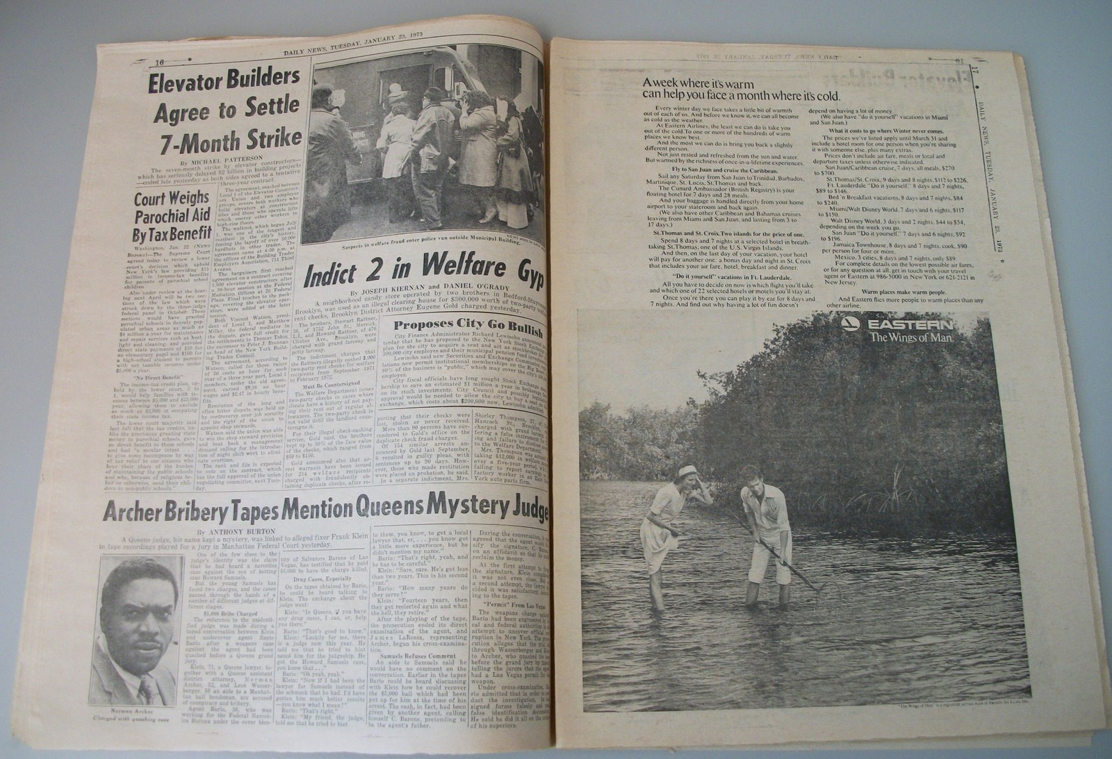 New York Daily News 23 January 1973 Death President Johnson LBJ Foreman Frazier - Image 8
