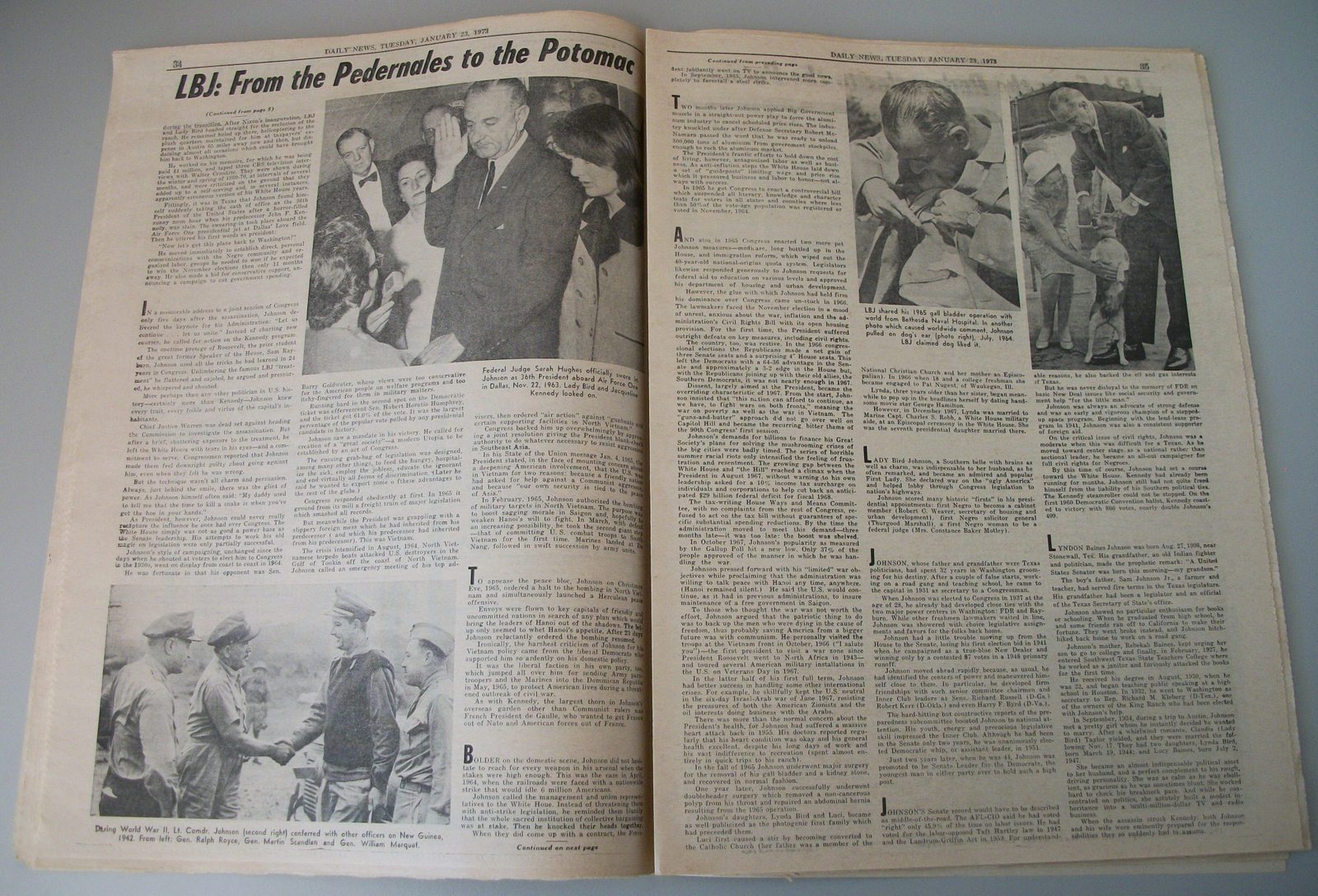 New York Daily News 23 January 1973 Death President Johnson LBJ Foreman Frazier - Image 10