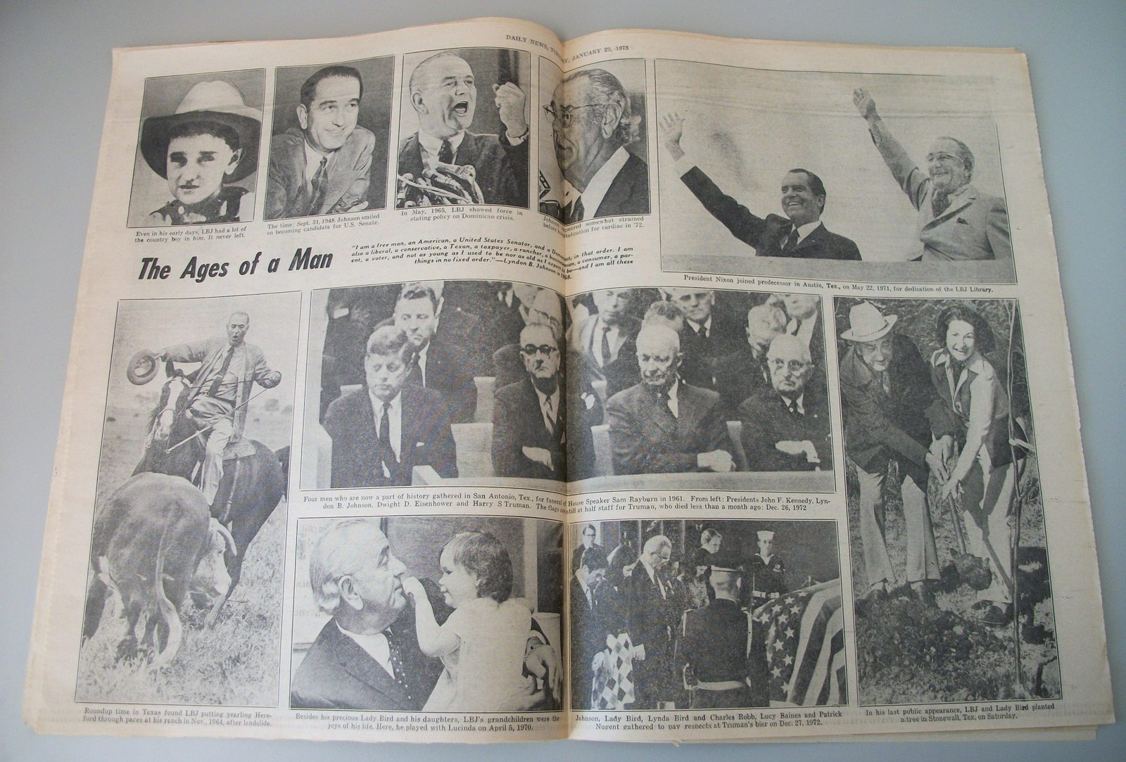 New York Daily News 23 January 1973 Death President Johnson LBJ Foreman Frazier - Image 11