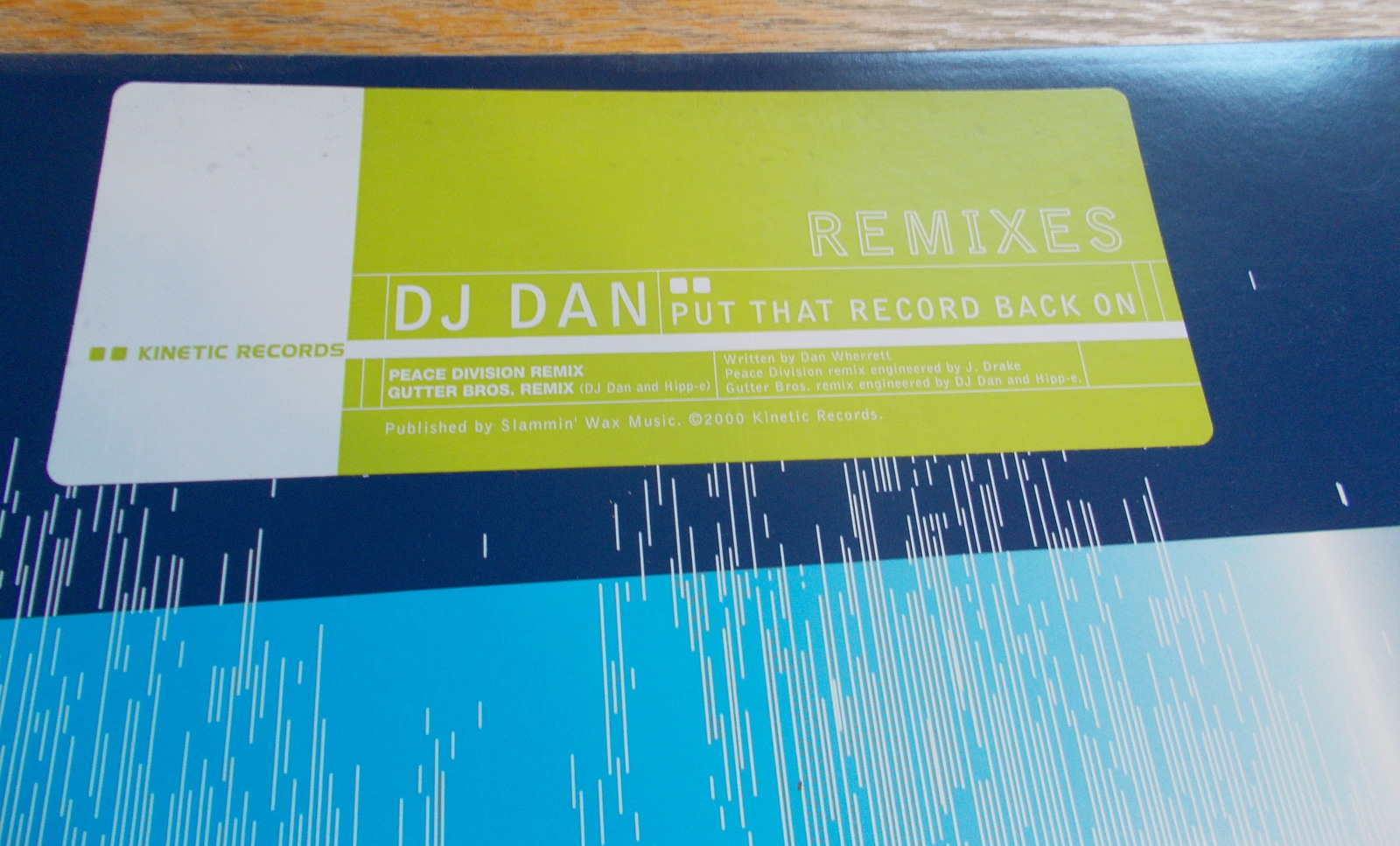 DJ Dan Put That Record Back On Remixes 331/3 RPM Vinyl 12" Record Kinetic 2000 - Image 2