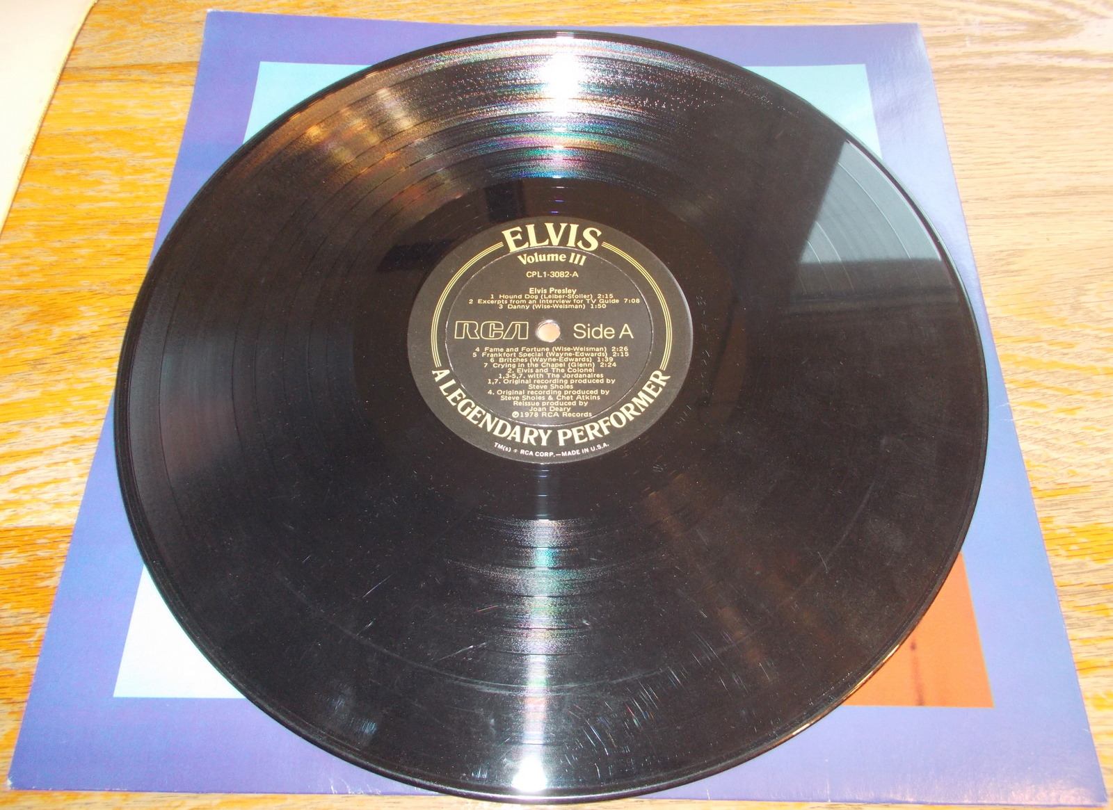 Elvis Presley Legendary Performer Vol 3 331/3 RPM Vinyl 12" Record RCA CPL1-3082 1978 - Image 8