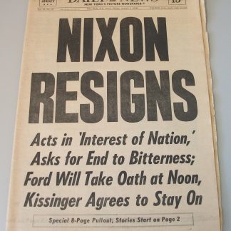 New York Daily News 9 August 1974 Nixon Resigns Special Section Toyota Celica Ad