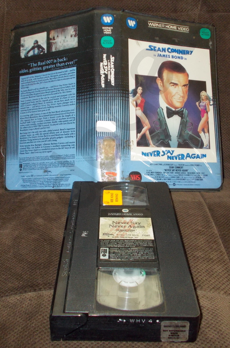 Never Say Never Again (VHS, Big Box, Clamshell) Sean Connery, Kim Basinger