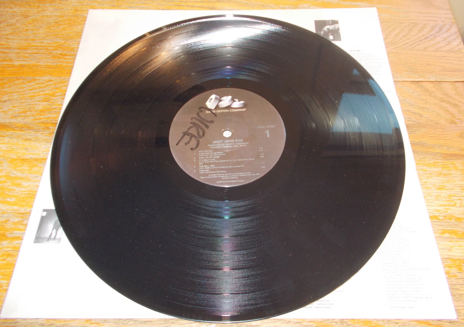 John Doe Meet John Doe 12" Vinyl Record LP 33RPM 1990 DGC 24291 David Geffen - Image 8