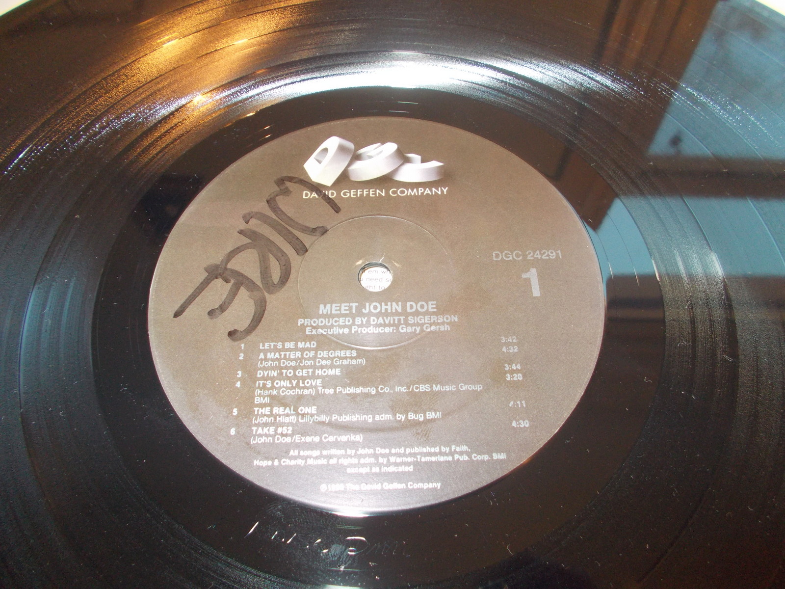 John Doe Meet John Doe 12" Vinyl Record LP 33RPM 1990 DGC 24291 David Geffen - Image 9