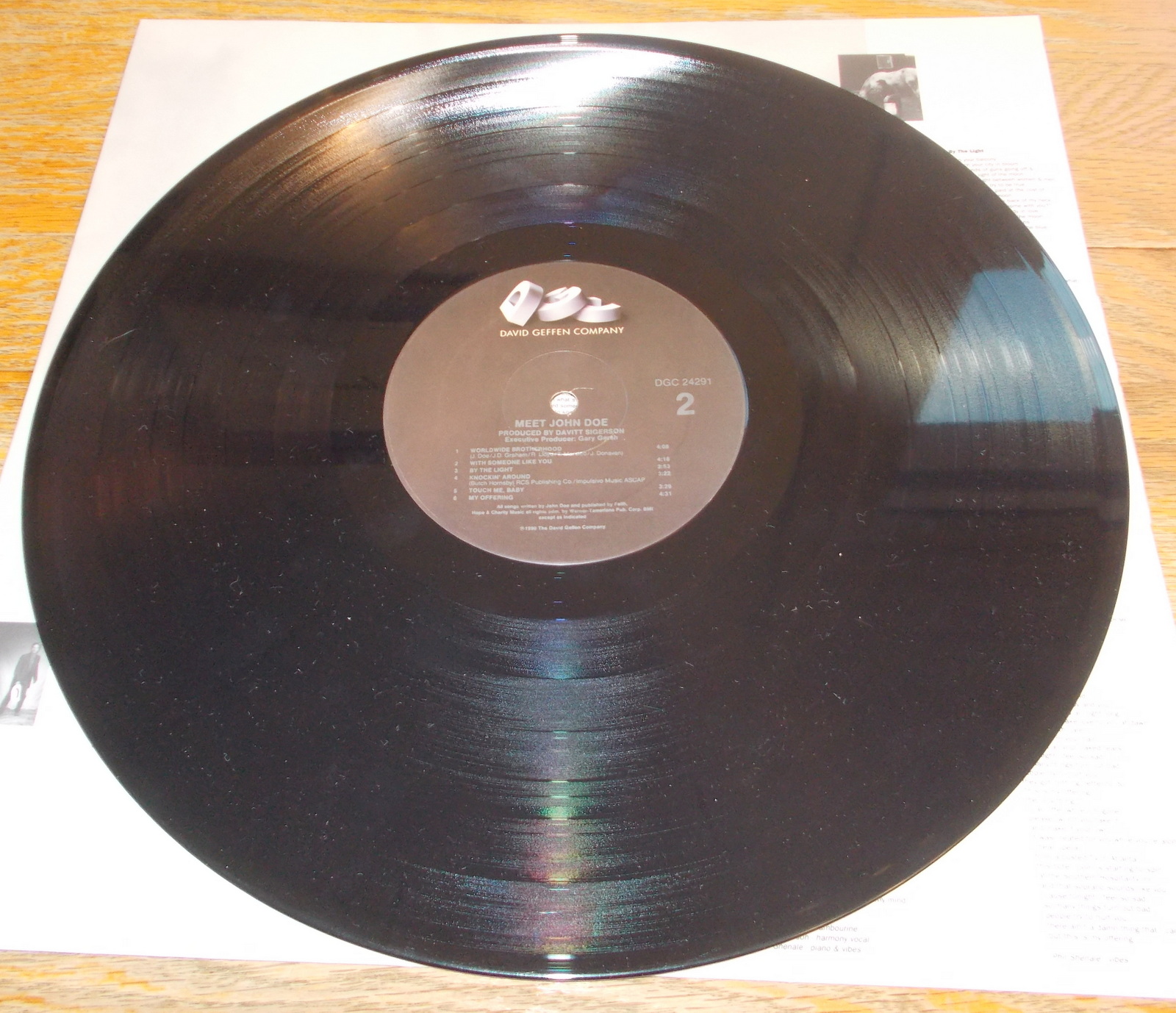 John Doe Meet John Doe 12" Vinyl Record LP 33RPM 1990 DGC 24291 David Geffen - Image 10