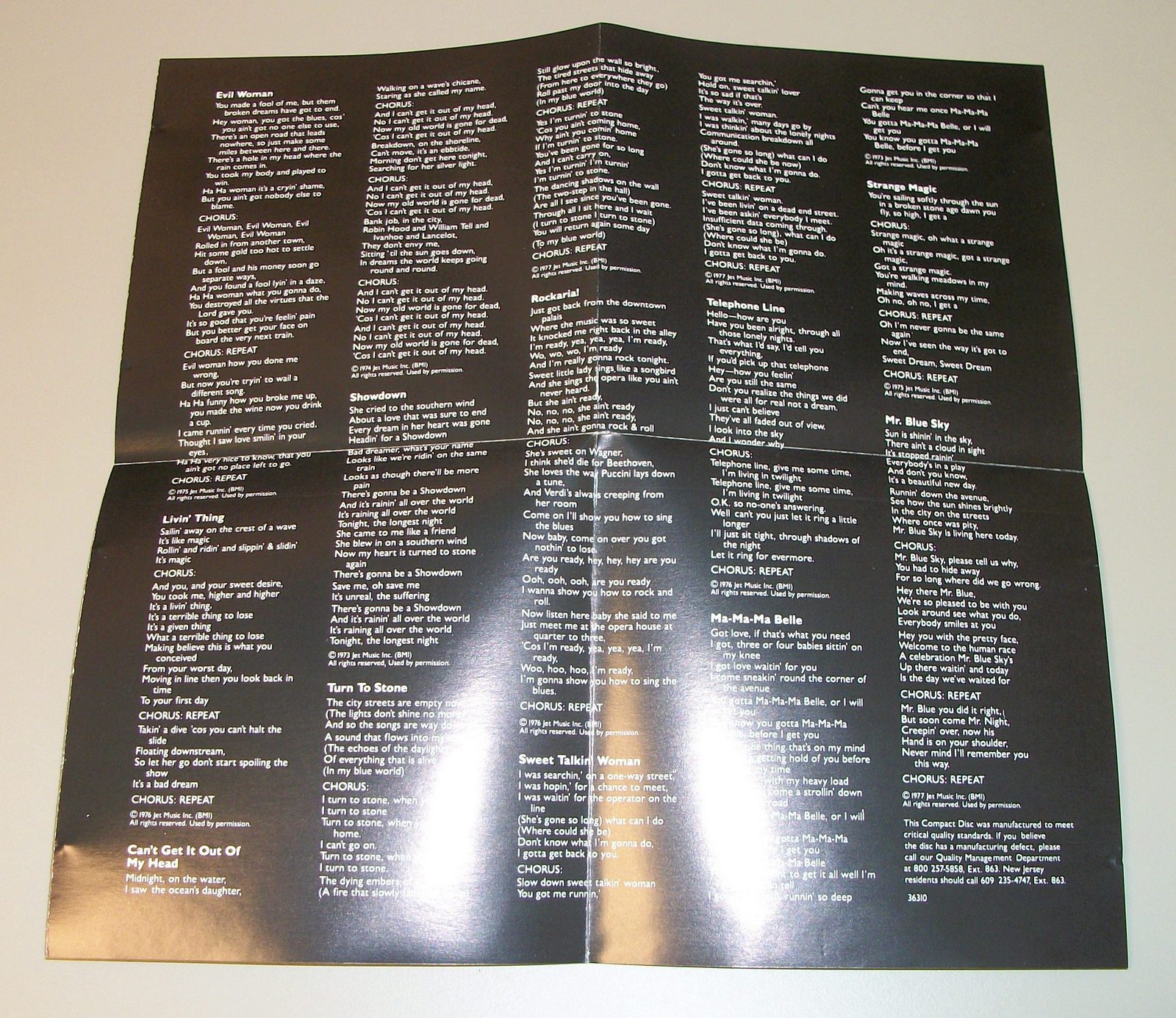 Electric Light Orchestra ELO's Greatest Hits ZK 36310 CBS Associated CD Jet 1986 - Image 3