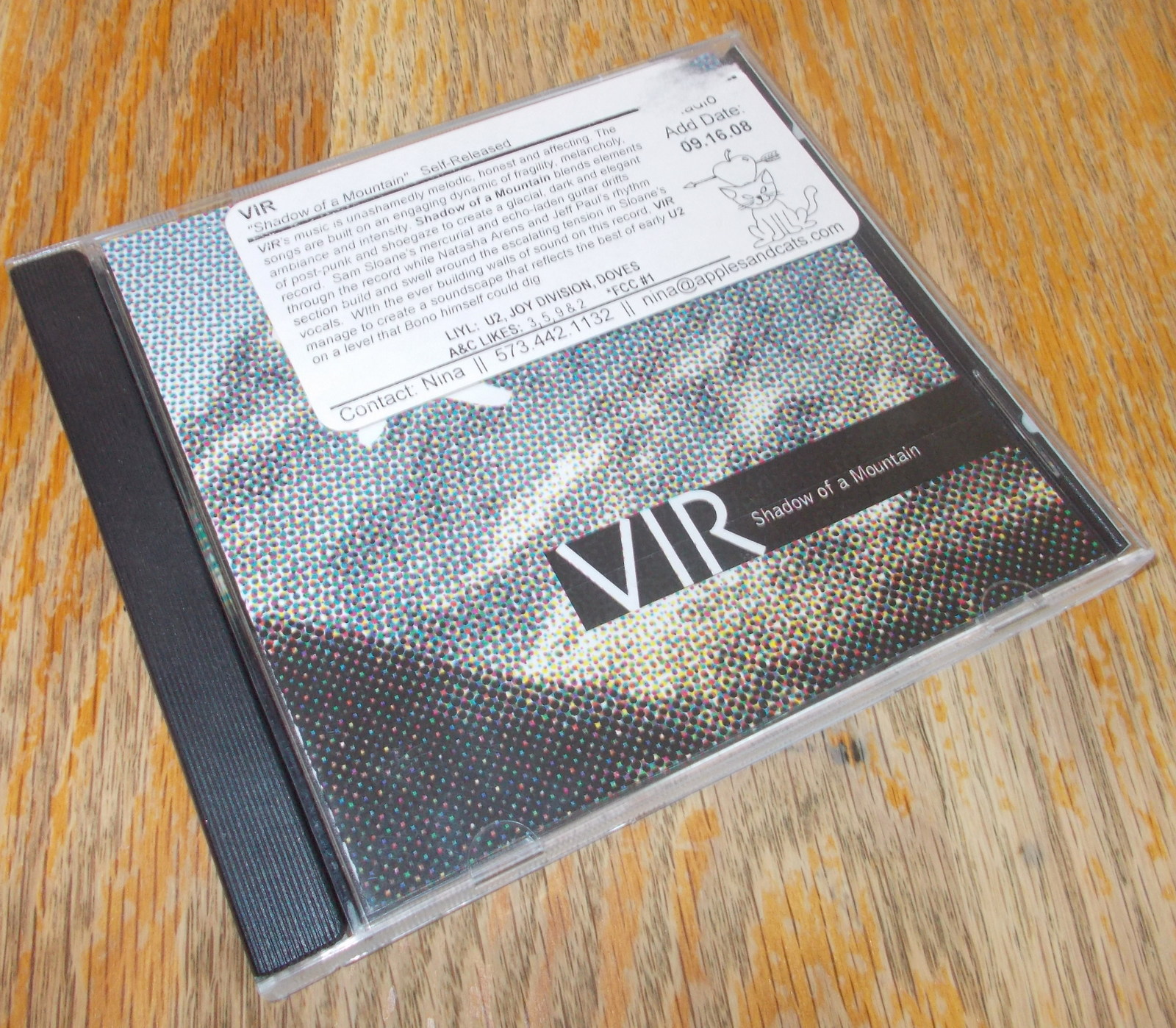 VIR Shadow of a Mountain Pop / Rock Music Audio CD 2008 Sam Sloane Self-Released