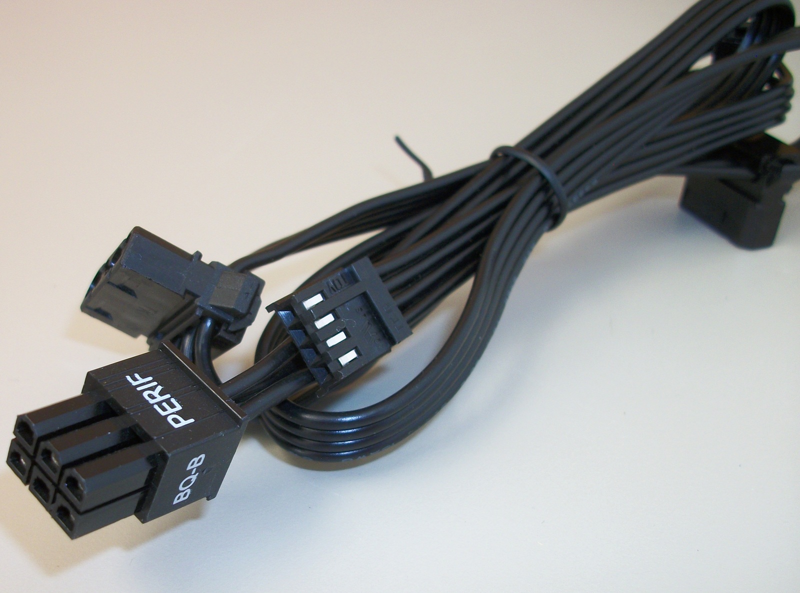 3 x Molex, 1 x Floppy Plugs Modular Power Cable for EVGA 500BQ Power Supply 34" - Image 2
