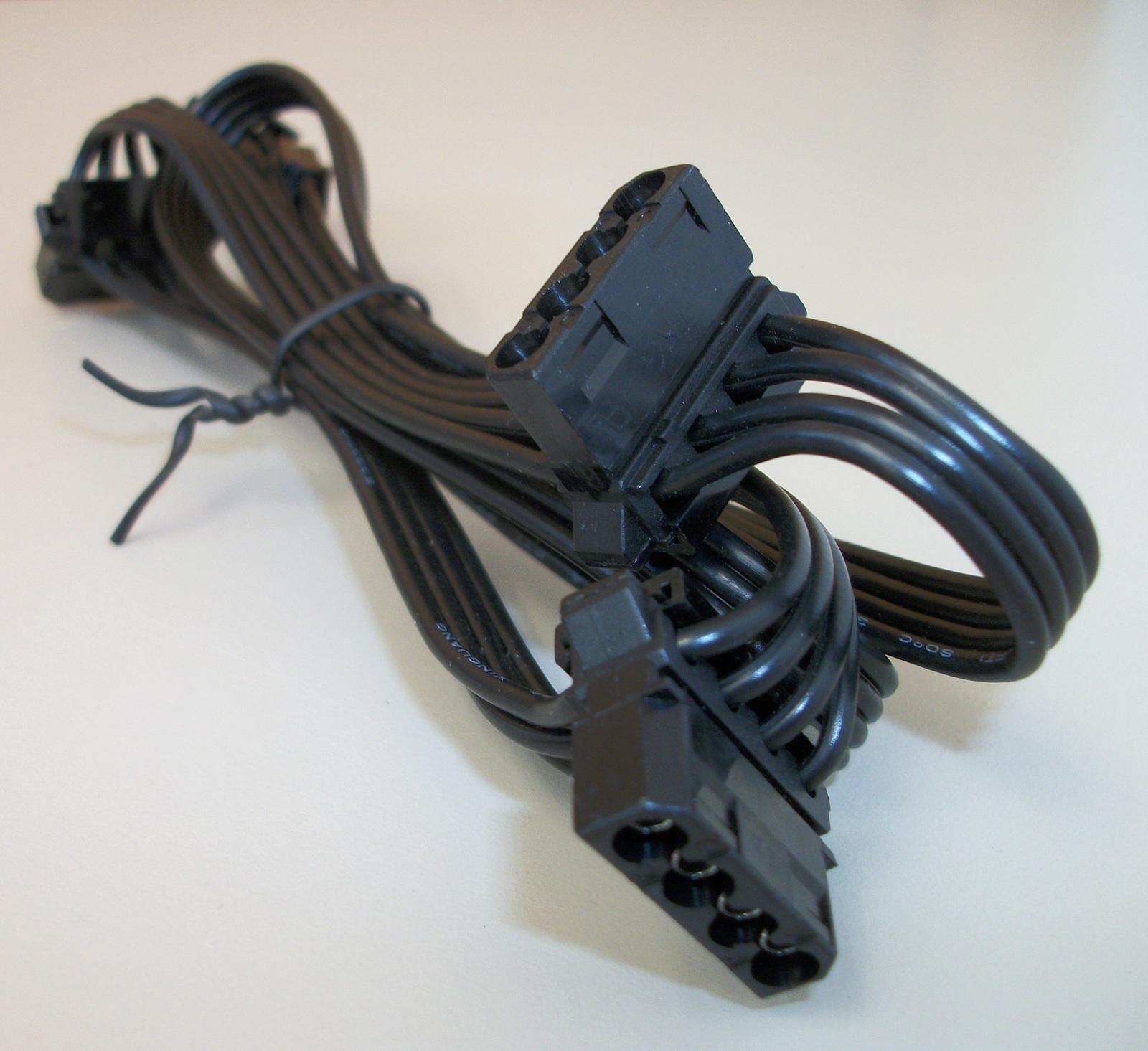 3 x Molex, 1 x Floppy Plugs Modular Power Cable for EVGA 500BQ Power Supply 34" - Image 3