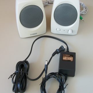 White Creative Labs Cambridge Soundworks Stereo Computer Speakers w/ AC Adapter