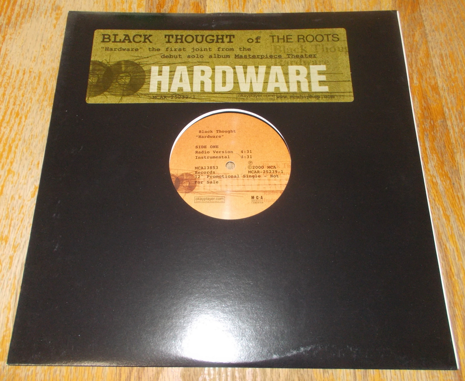 Black Thought of the Roots Hardware Promo 12" Vinyl Record Single 33RPM 2000
