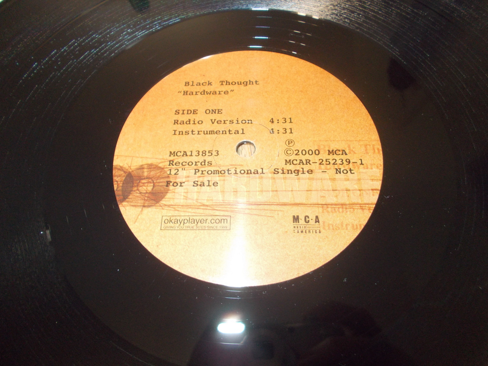 Black Thought of the Roots Hardware Promo 12" Vinyl Record Single 33RPM 2000 - Image 6