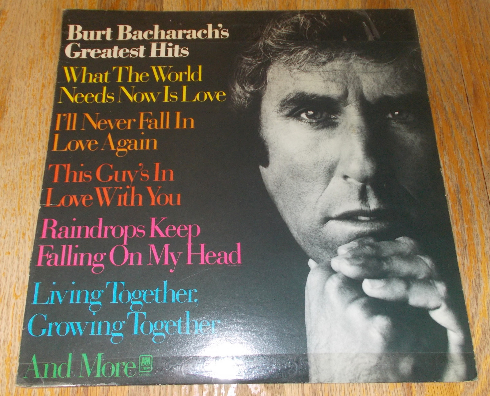 Burt Bacharach's Greatest Hits 12" Vinyl Pop Vocal Record 33RPM 1973 A&M SP-3661