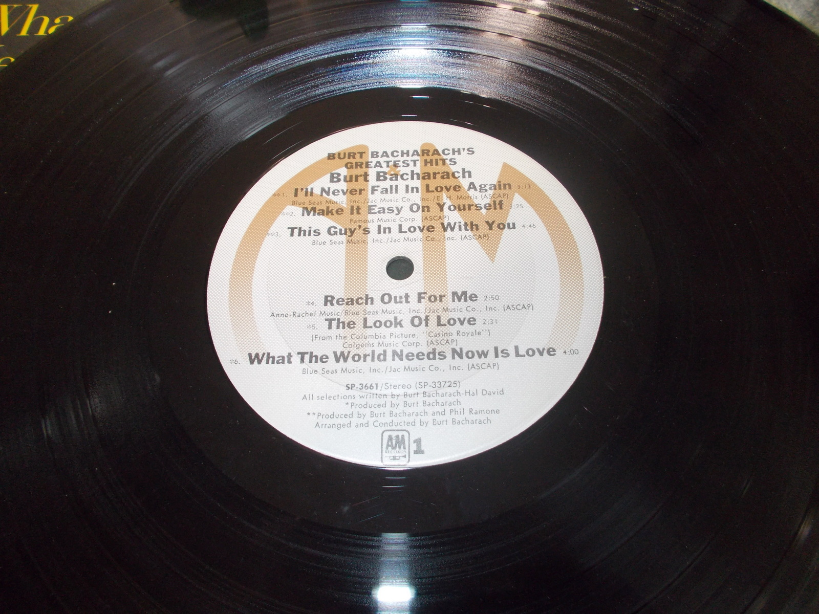 Burt Bacharach's Greatest Hits 12" Vinyl Pop Vocal Record 33RPM 1973 A&M SP-3661 - Image 6