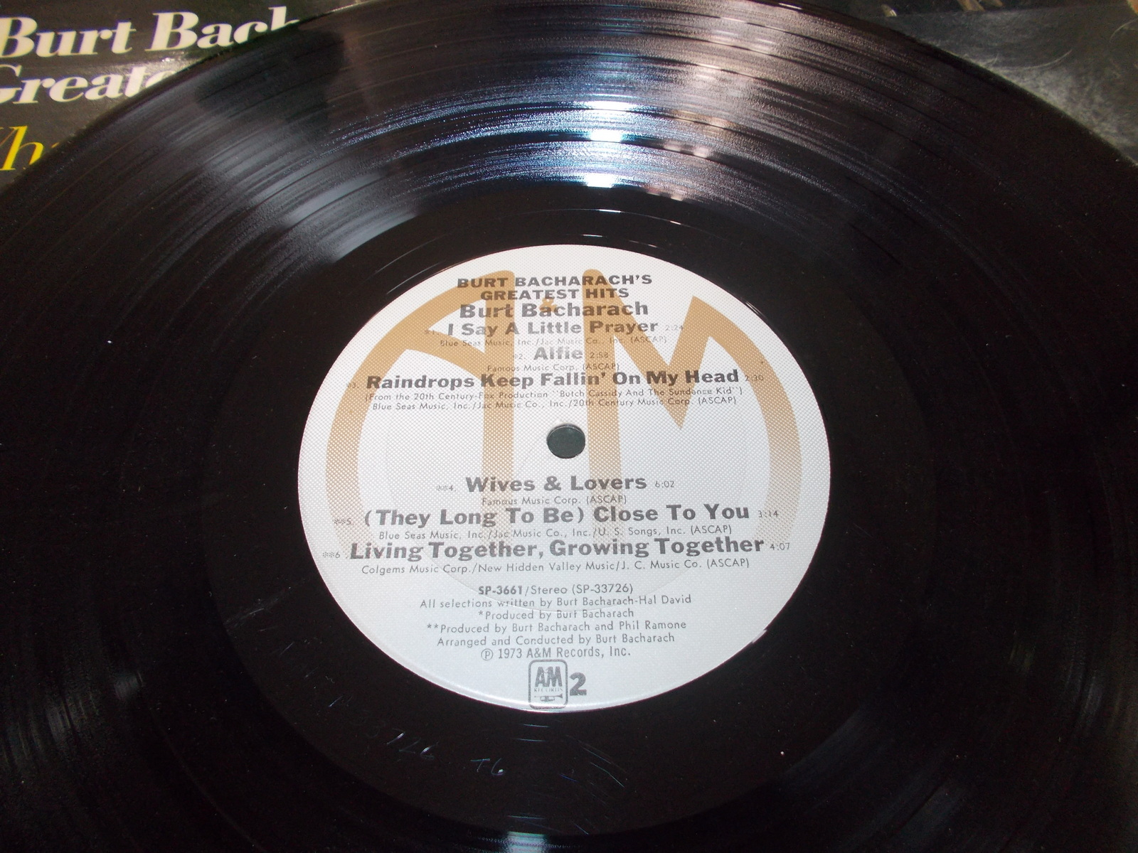 Burt Bacharach's Greatest Hits 12" Vinyl Pop Vocal Record 33RPM 1973 A&M SP-3661 - Image 8