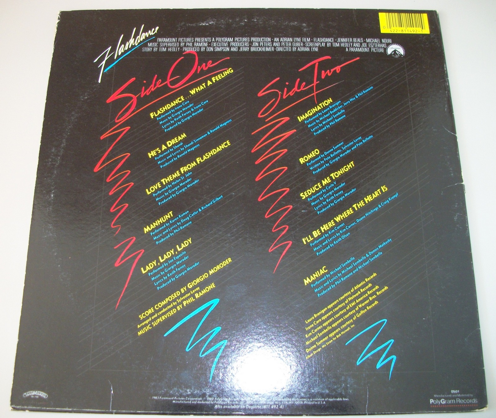 Flashdance Soundtrack 12" Vinyl Pop Record 33RPM 1983 PolyGram 811492-1 M-1 Cara - Image 5