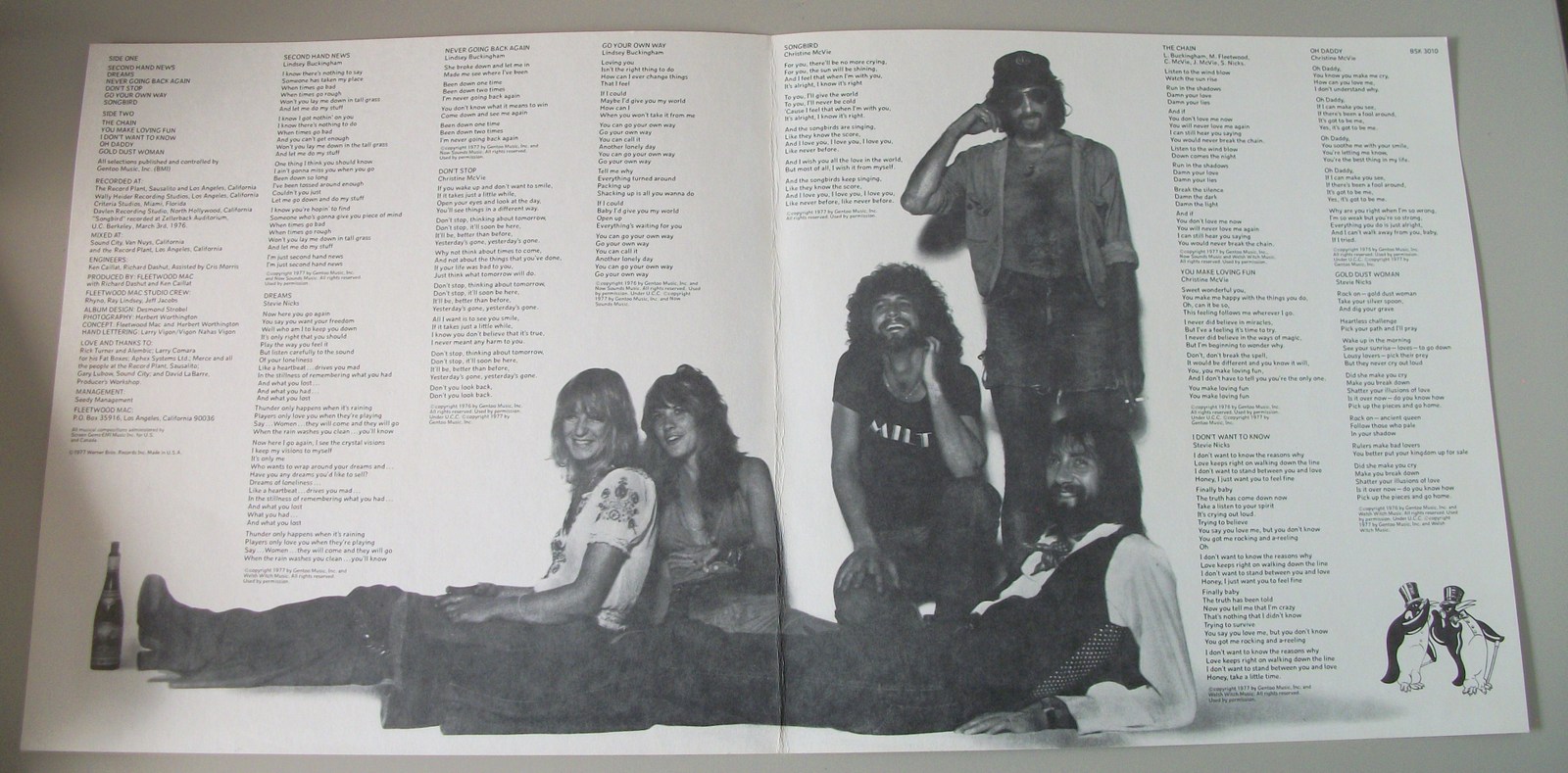 Fleetwood Mac Rumours Stevie Nicks 33 1/3 RPM Vinyl 12" Record Warner Bros 1977 - Image 8