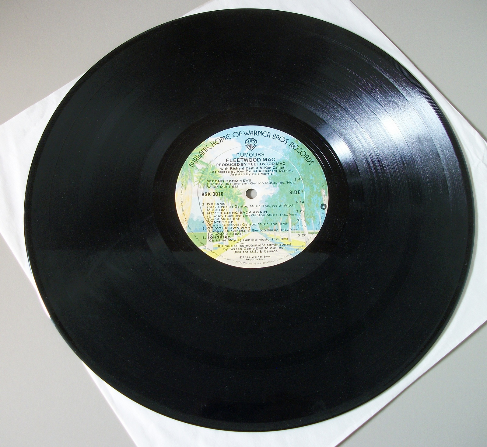 Fleetwood Mac Rumours Stevie Nicks 33 1/3 RPM Vinyl 12" Record Warner Bros 1977 - Image 9