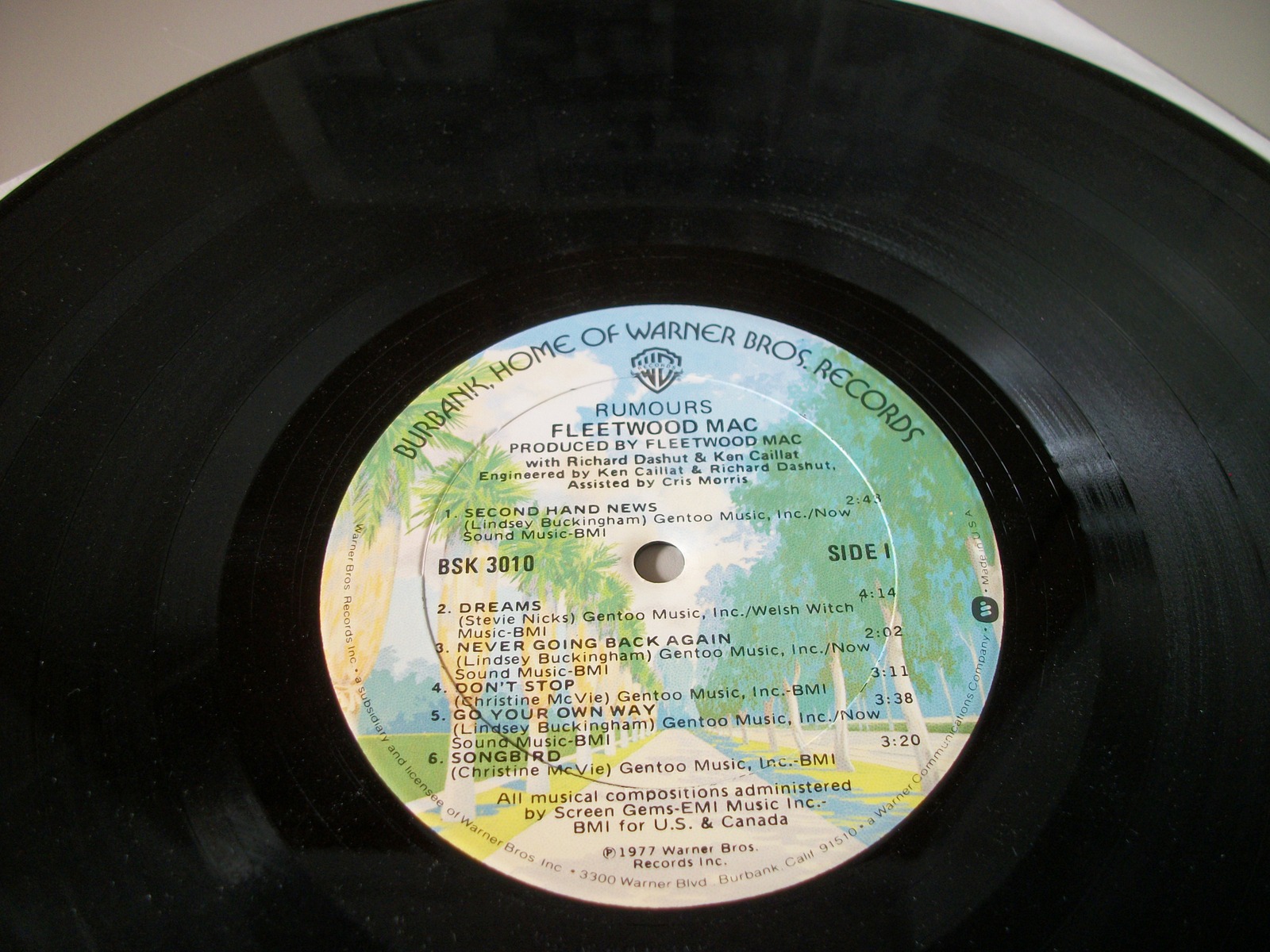 Fleetwood Mac Rumours Stevie Nicks 33 1/3 RPM Vinyl 12" Record Warner Bros 1977 - Image 10