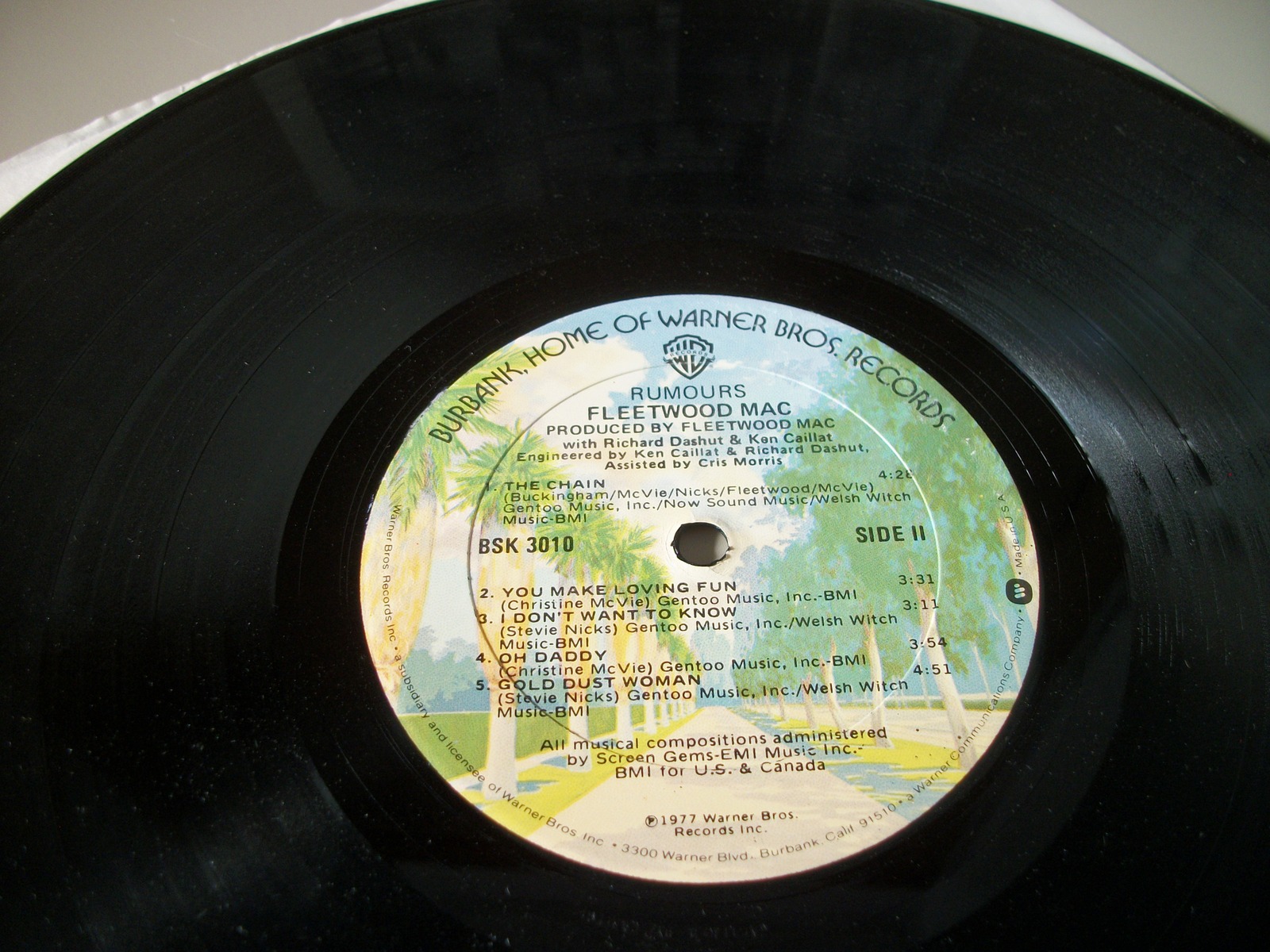 Fleetwood Mac Rumours Stevie Nicks 33 1/3 RPM Vinyl 12" Record Warner Bros 1977 - Image 12