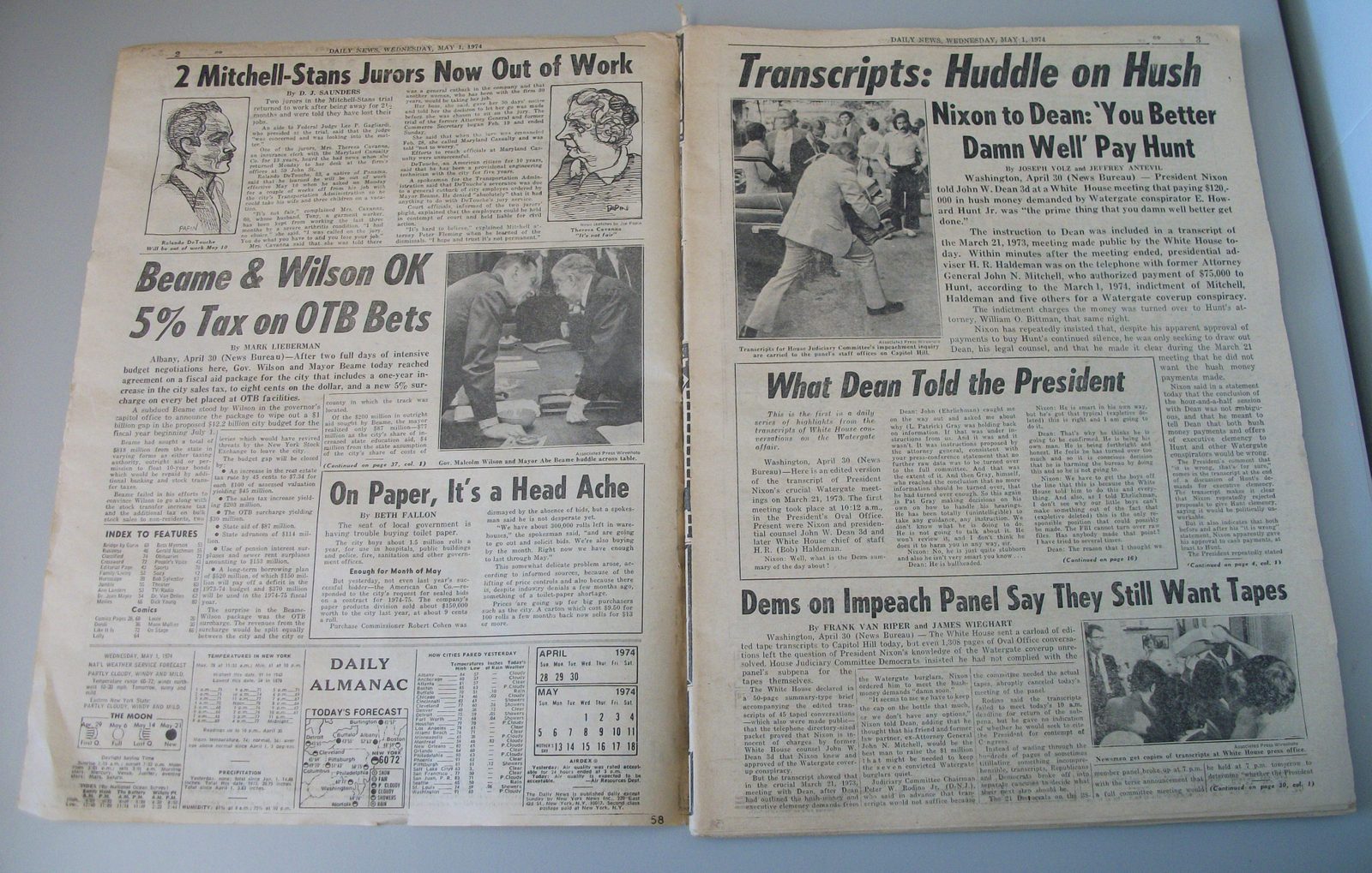 New York Daily News May 1 1974 Nixon Watergate Tape Transcripts Polaroid SX70 AD - Image 5