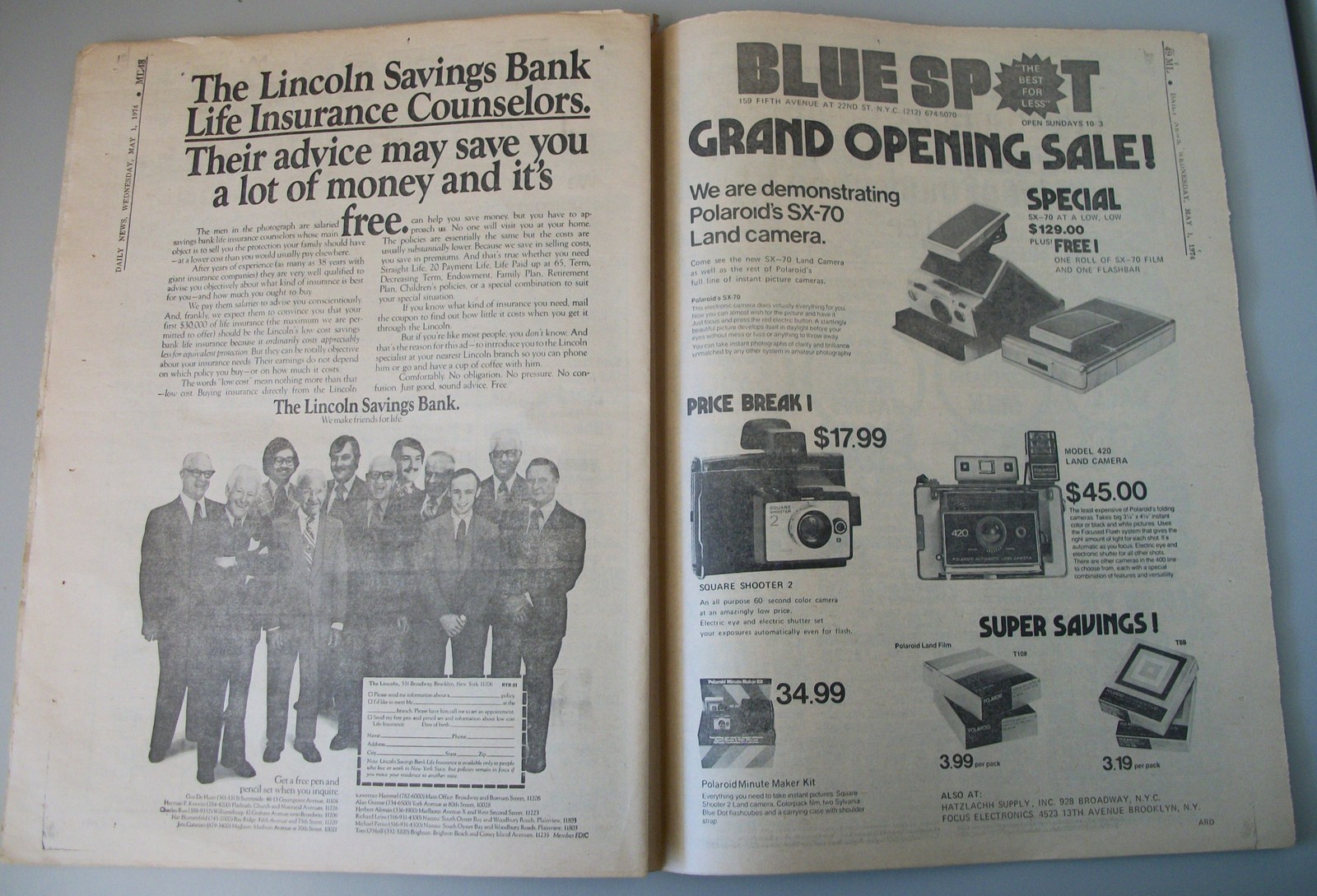 New York Daily News May 1 1974 Nixon Watergate Tape Transcripts Polaroid SX70 AD - Image 13