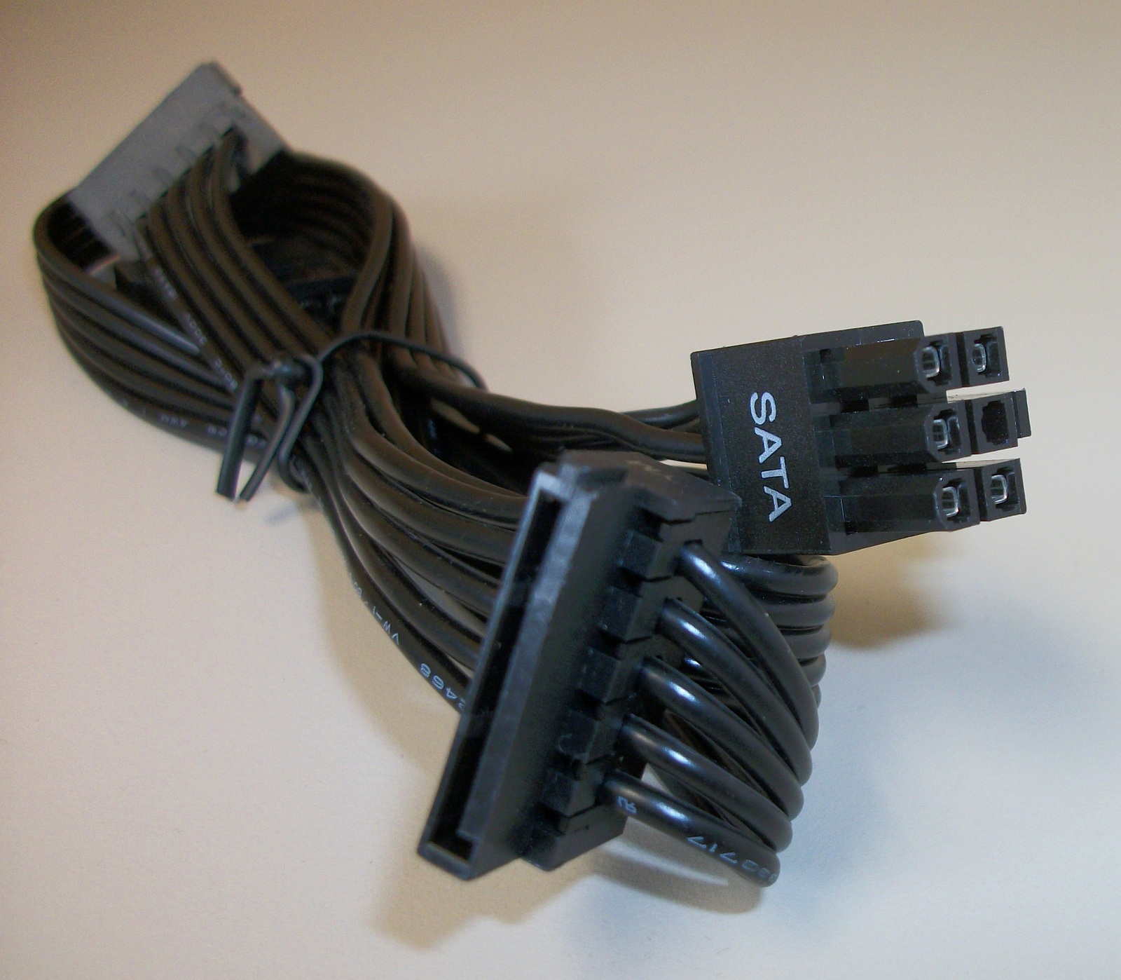 SATA Hard Drive Ends Plugs Modular Power Cable for EVGA 600BQ Power Supply 29" - Image 2