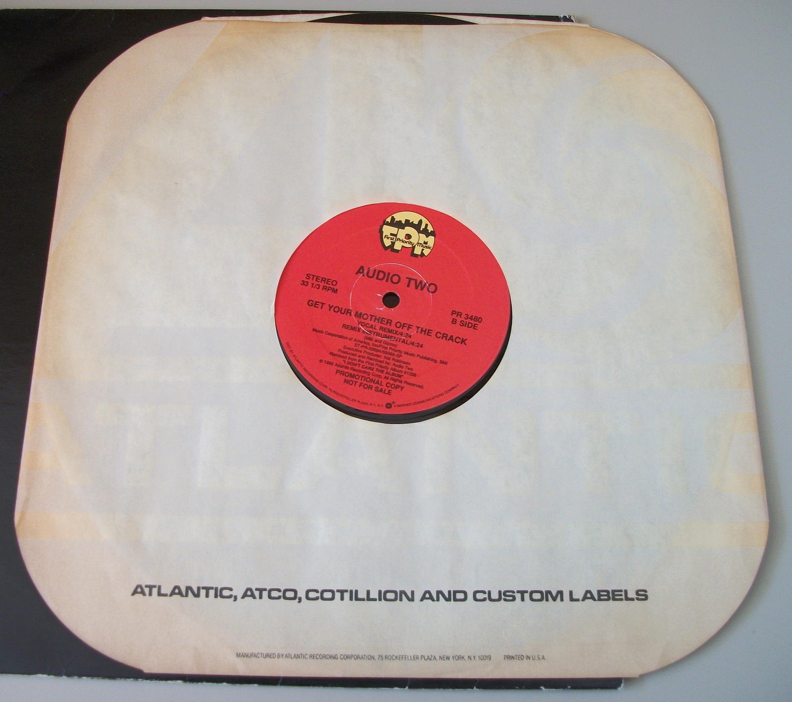 Audio Two I Get The Papers Promo Vinyl Record 12" 33RPM Atlantic 1990 Hip-Hop - Image 3