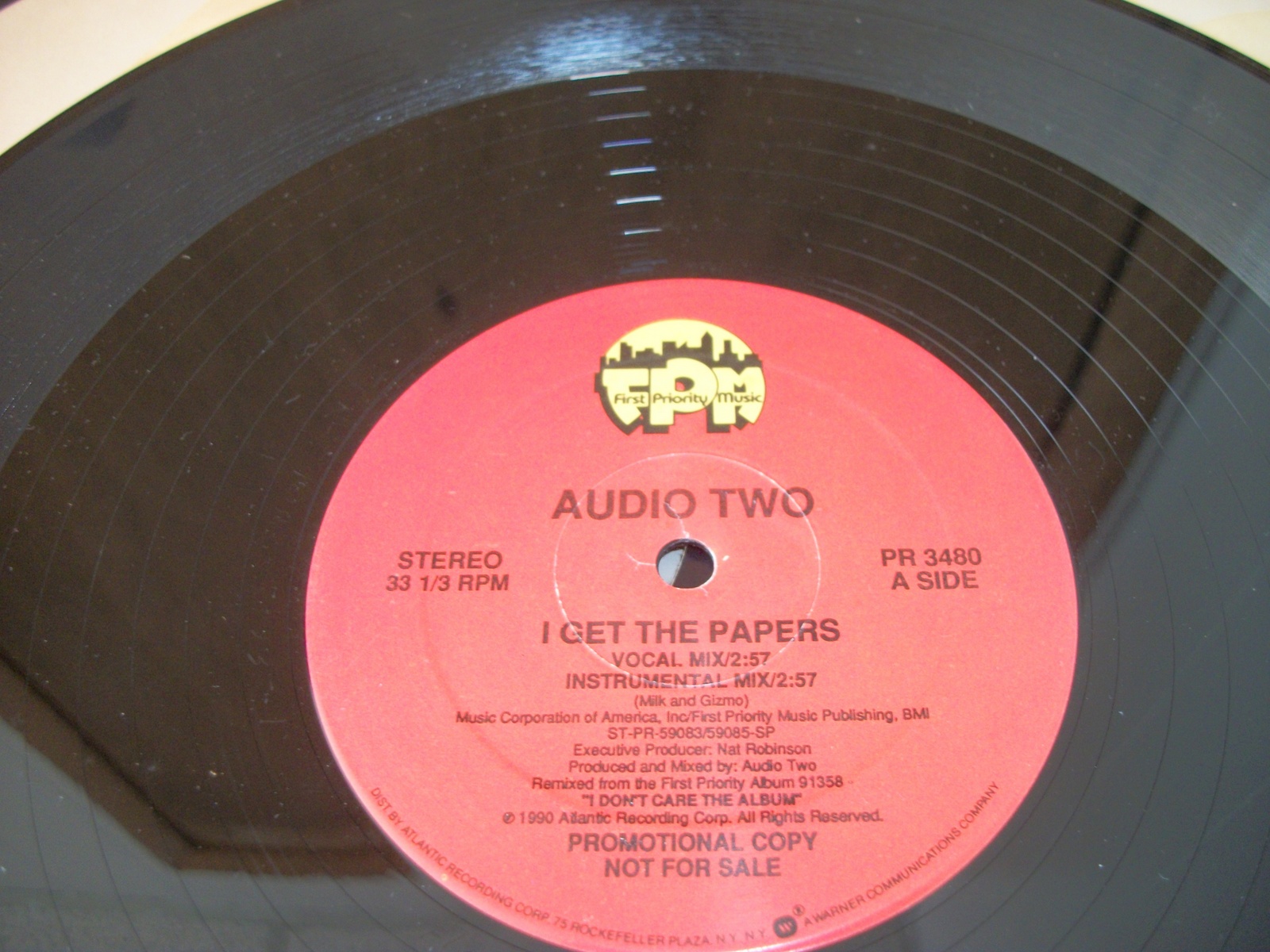 Audio Two I Get The Papers Promo Vinyl Record 12" 33RPM Atlantic 1990 Hip-Hop - Image 5