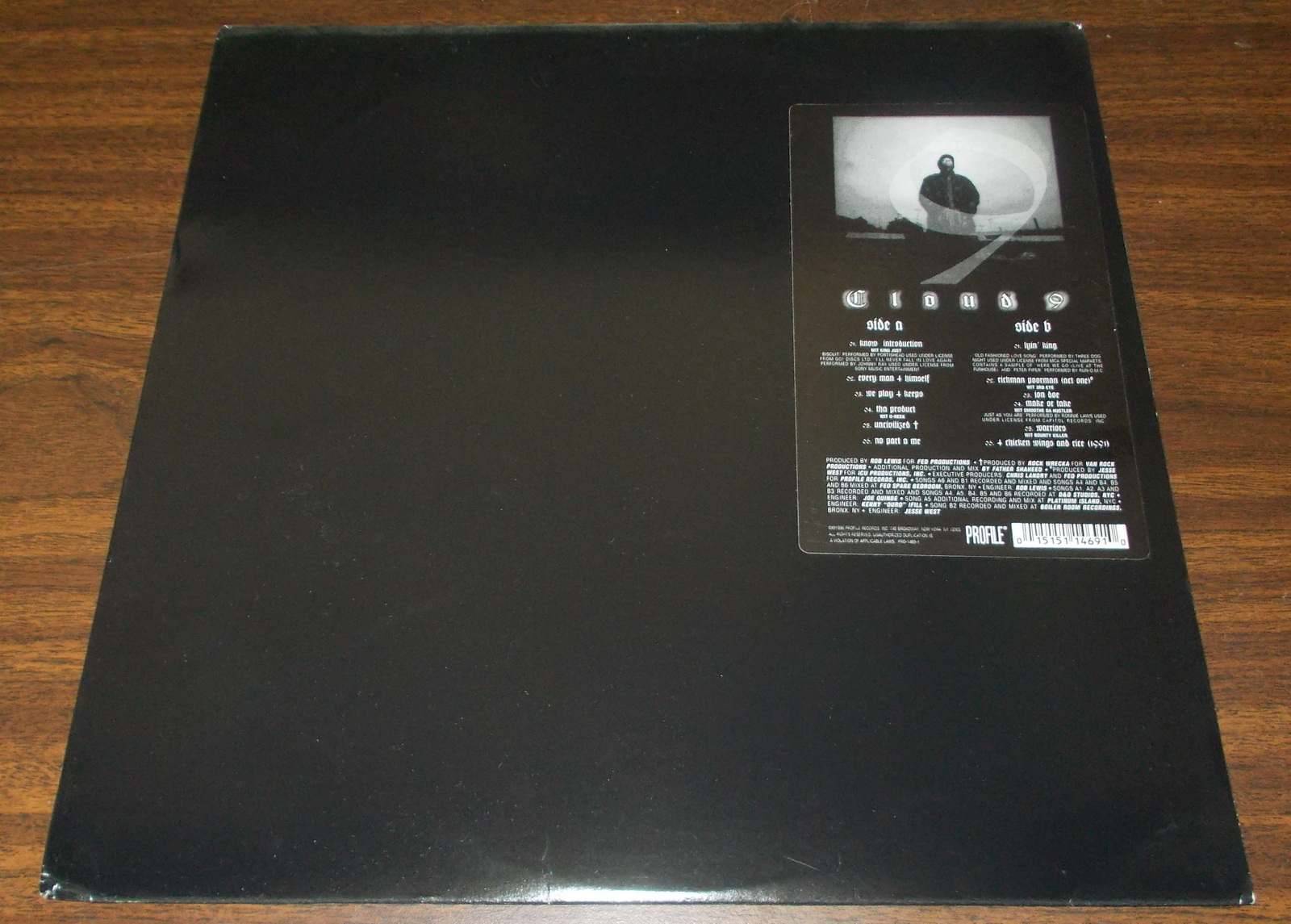 Cloud 9 by Nine East Coast Hip-Hop Music Vinyl Record 12" 33RPM Profile 1996