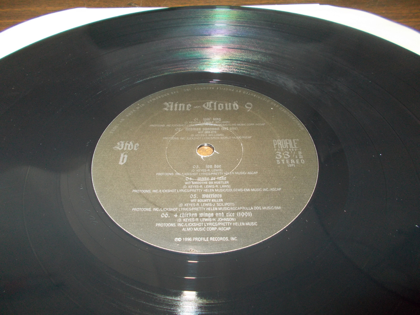 Cloud 9 by Nine East Coast Hip-Hop Music Vinyl Record 12" 33RPM Profile 1996 - Image 7