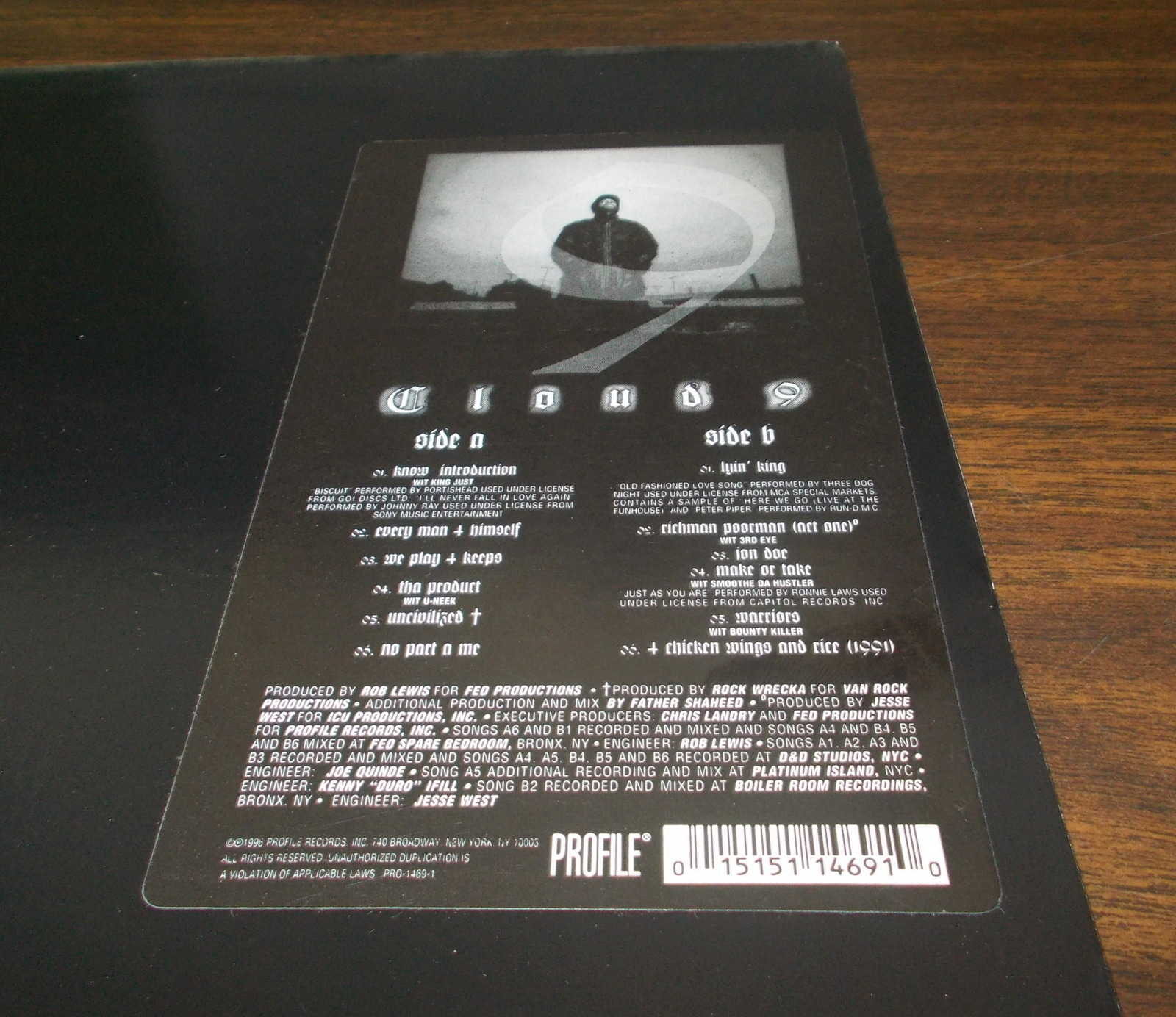 Cloud 9 by Nine East Coast Hip-Hop Music Vinyl Record 12" 33RPM Profile 1996 - Image 8