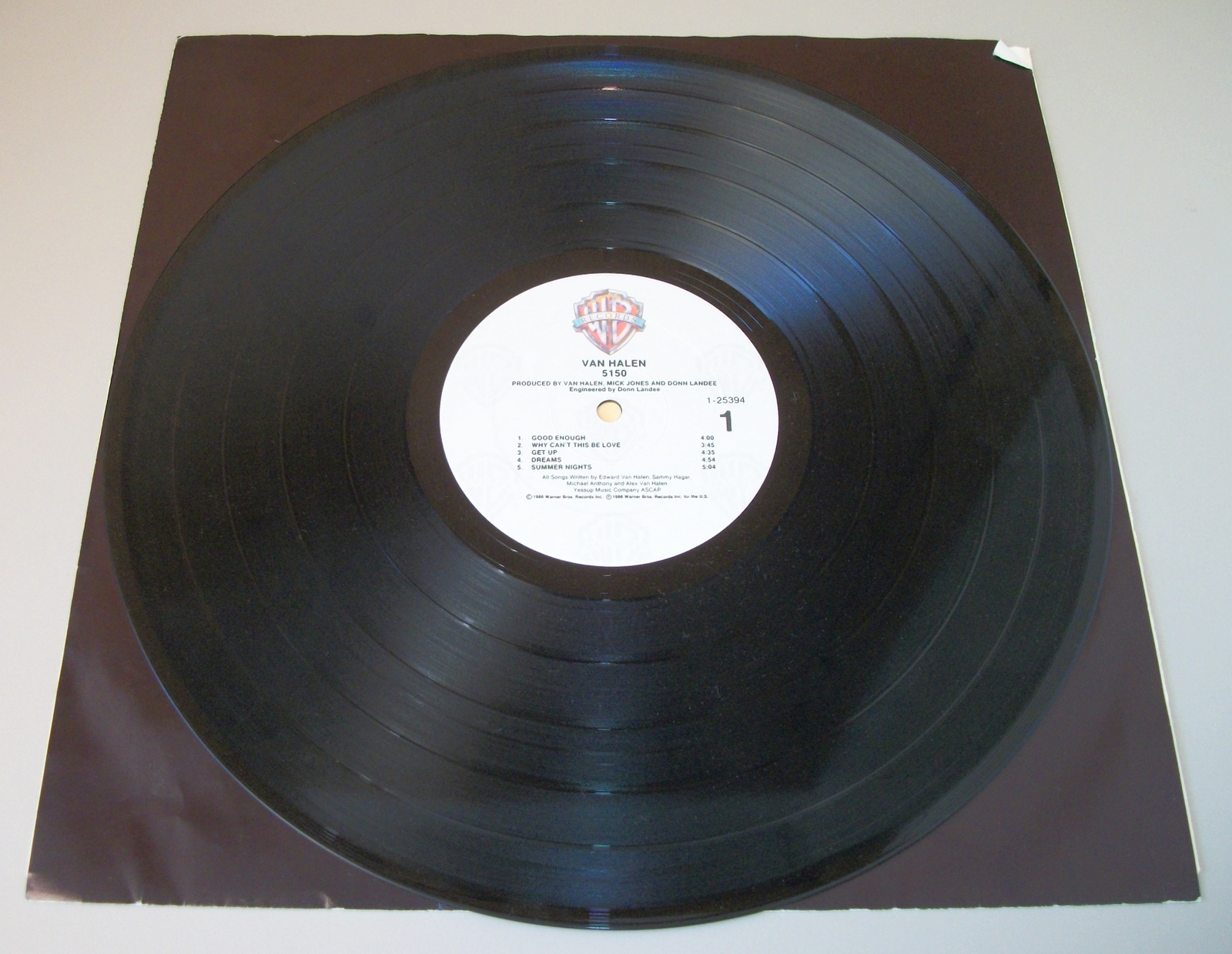 Van Halen 5150 Rock Music Sammy Hagar 33 1/3 RPM Vinyl 12" Warner B Record 1986 - Image 7