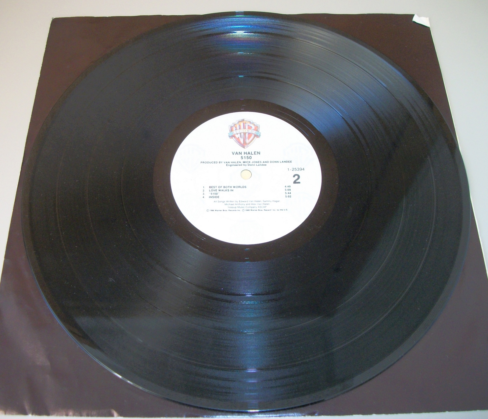 Van Halen 5150 Rock Music Sammy Hagar 33 1/3 RPM Vinyl 12" Warner B Record 1986 - Image 9